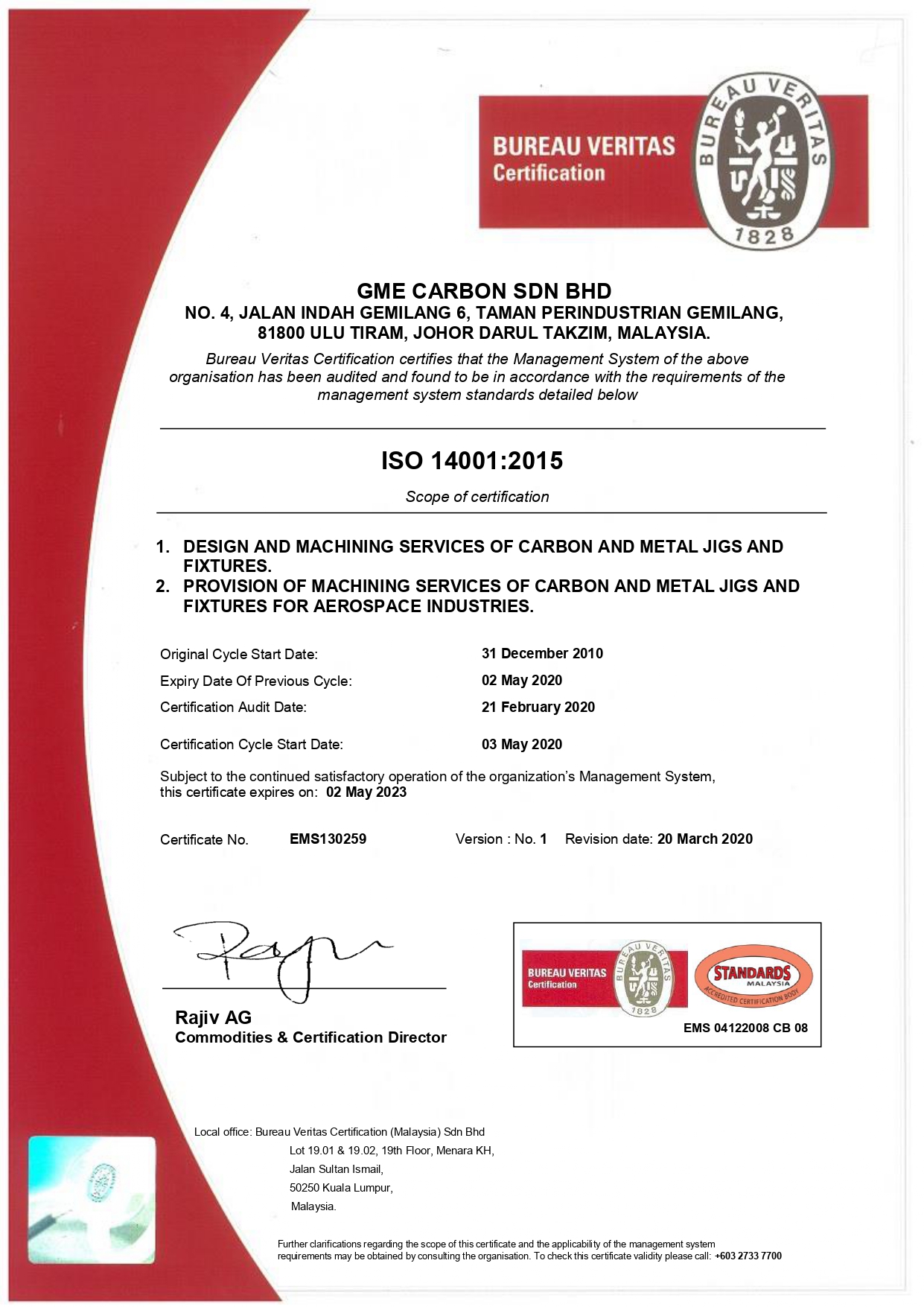 ISO 14001-2015 Certificate_DSM