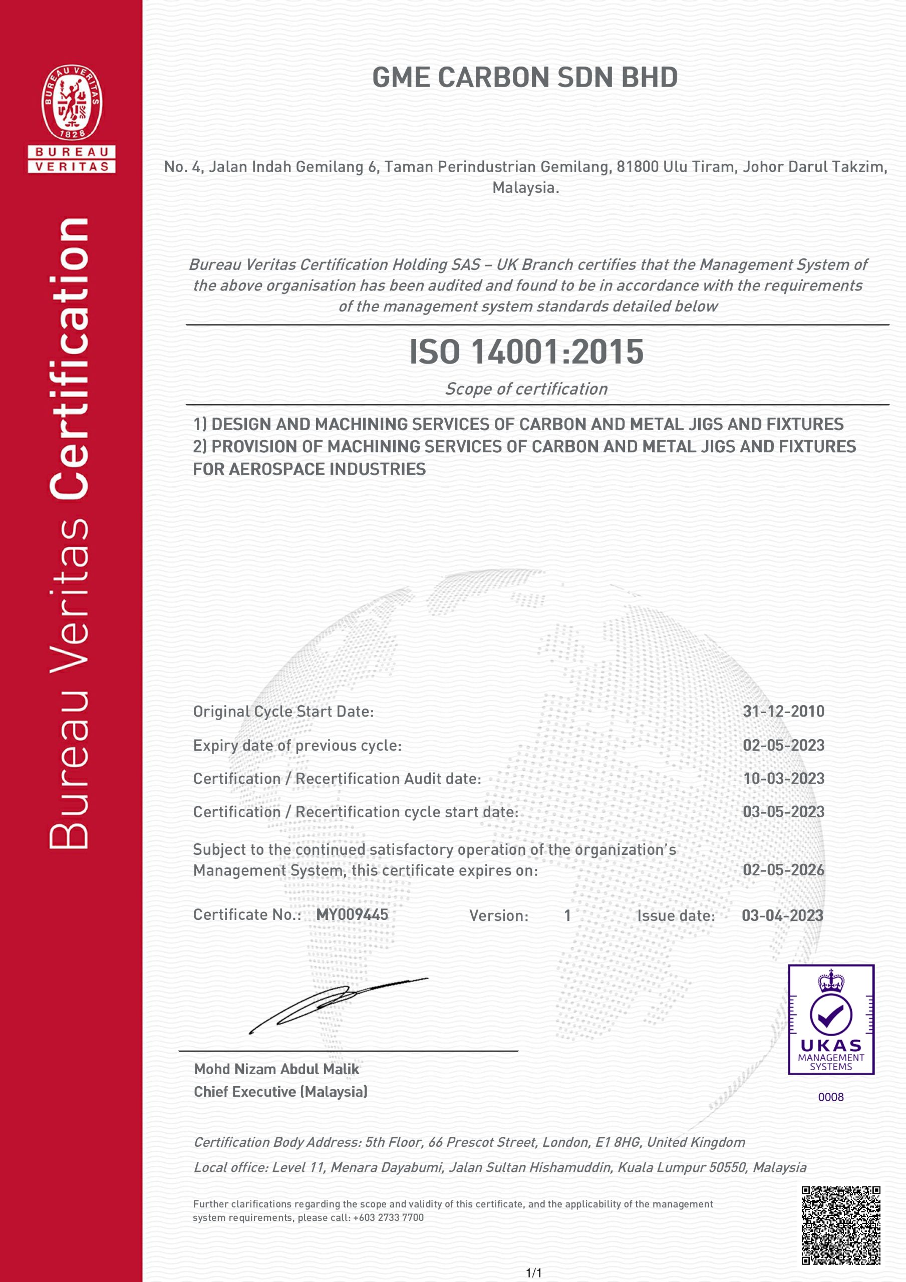 ISO 14001-2015 Certificate_DSM